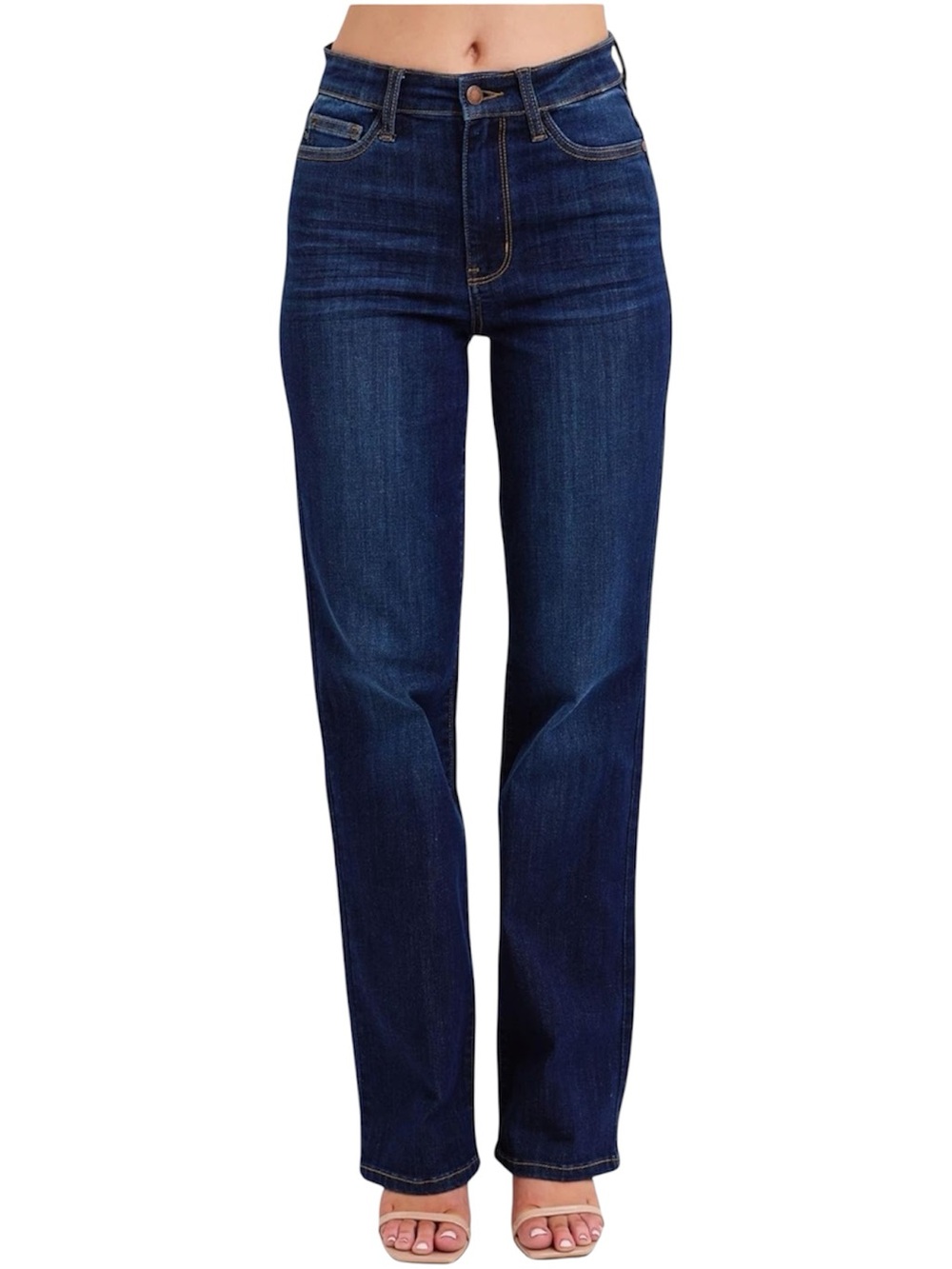 Judy Blue Womens High Rise Dark Wash Straight Leg Jeans Size 28